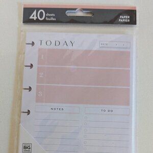 NWT Happy Planner Girl Minimalist 40 pgs Pink Mini Sheet Filler Paper Pack Notes